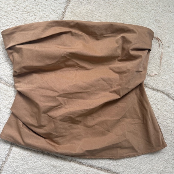 OpenEdit Tan Strapless Women's Top - Picture 3 of 5